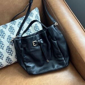 Cole Haan Black Leather Bucket Purse